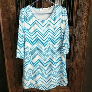 Peach Love Cream Chevron Dresz